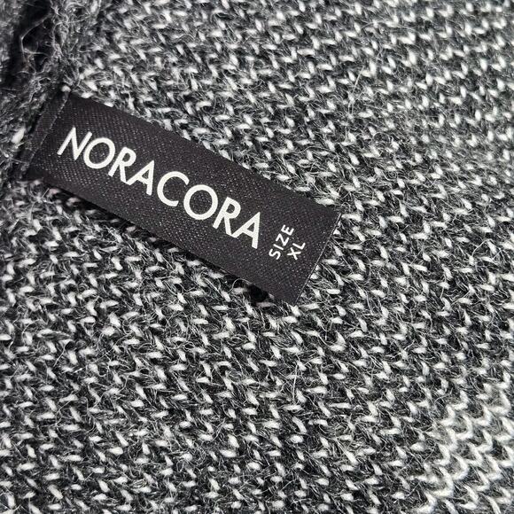 Irish 4 Leaf Clover Open Cardigan Long Gray Hooded Wool Pockets XL LAGENLOOK - Picture 8 of 11